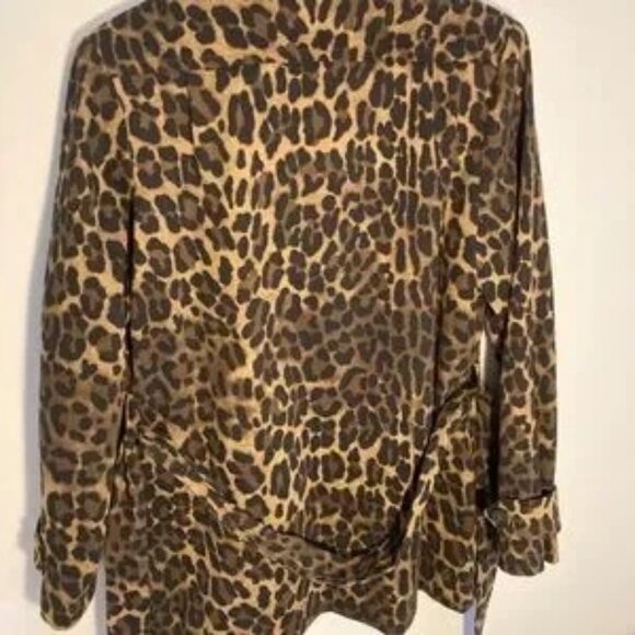 NWOT Leopard animal print  3/4 length size small Adorable jacket trench coat - Picture 6 of 11